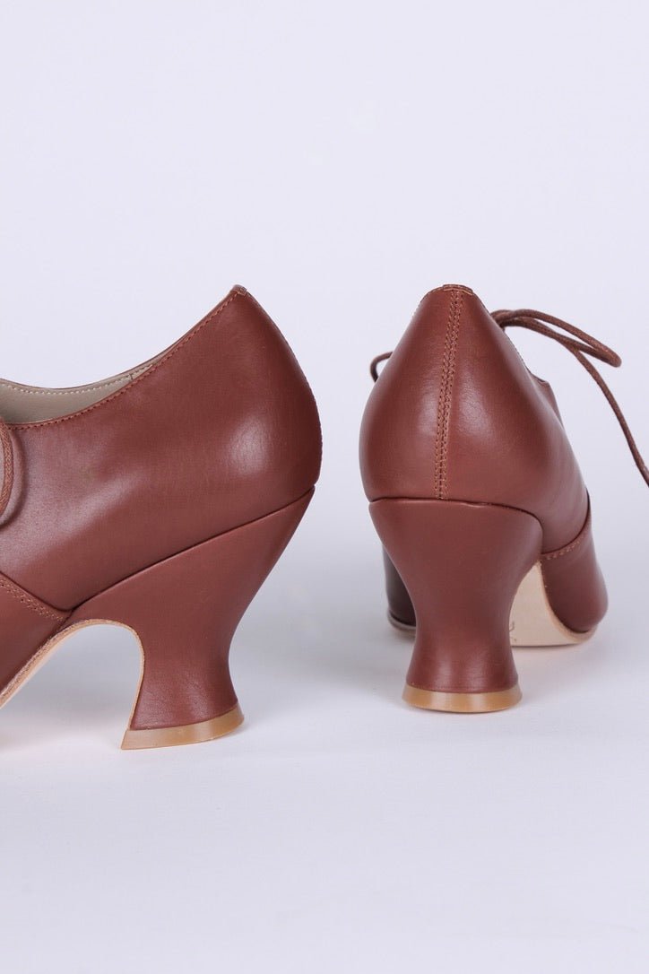 Edwardian Oxford shoe with pompadour heel - 1900 - Brown - Bertha