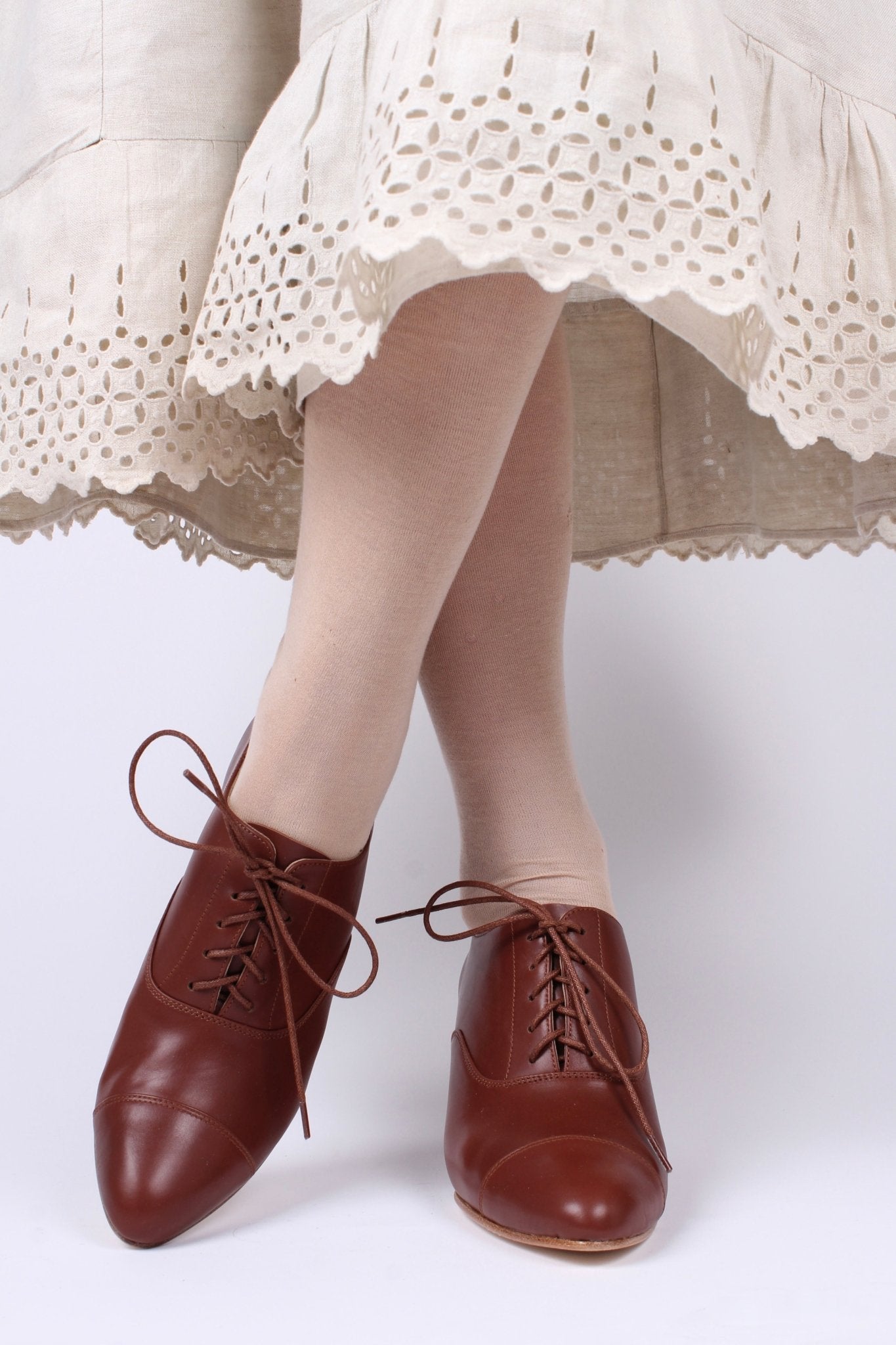 Edwardian Oxford shoe with pompadour heel - 1900 - Brown - Bertha