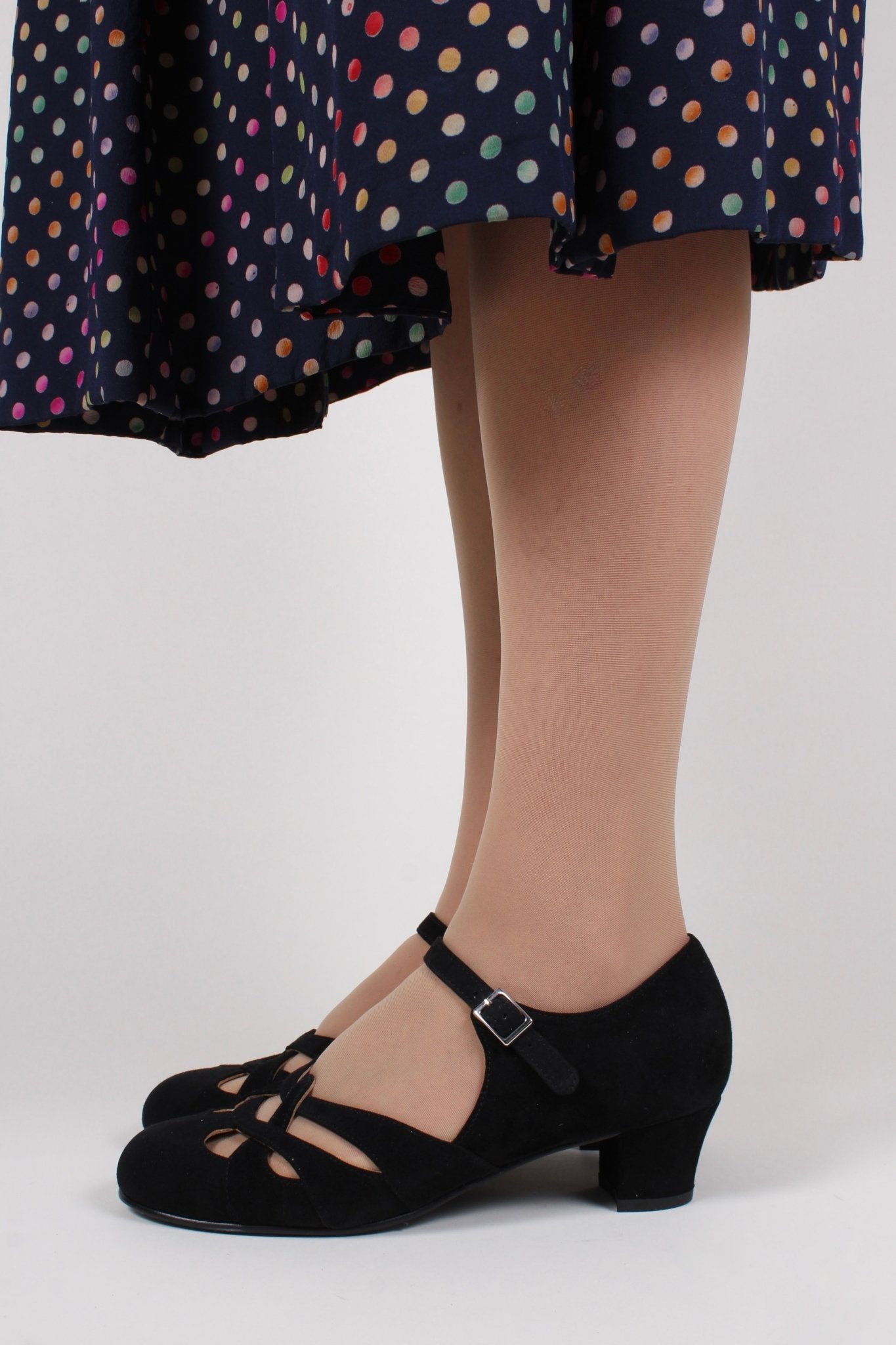 Late 1930s / early 1940s suede shoes - Black - Ida