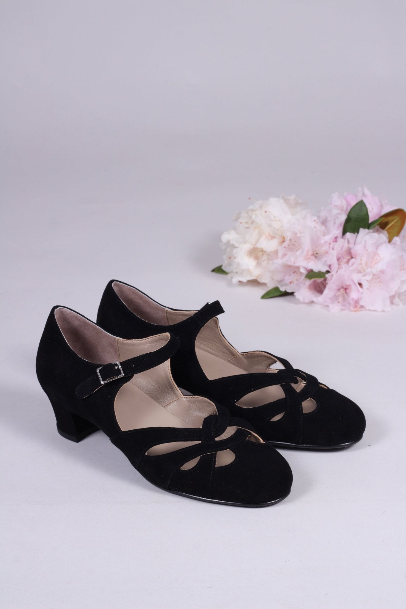 Late 1930s / early 1940s suede shoes - Black - Ida