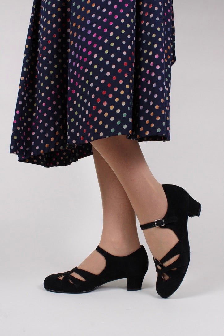 Late 1930s / early 1940s suede shoes - Black - Ida