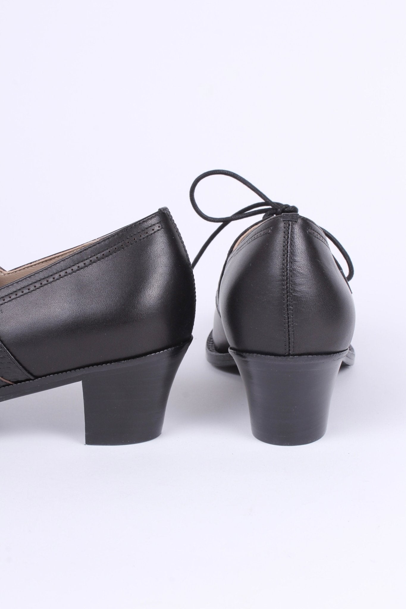 Early 1940s everyday lace-up shoes - Black - Emily