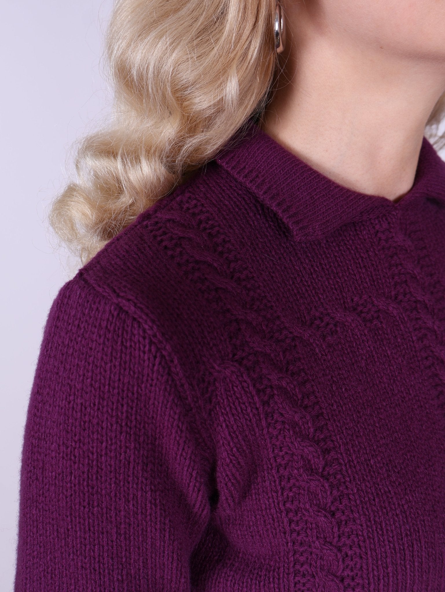 Feminine 1940s vintage style pullover - Purple - Gertrud