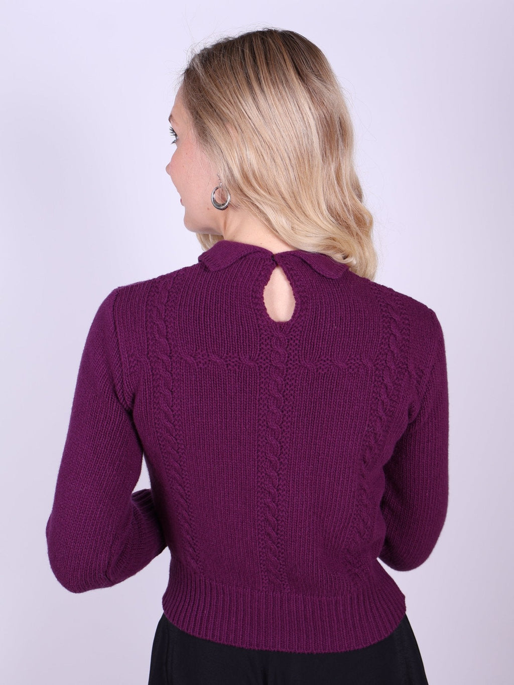 Feminine 1940s vintage style pullover - Purple - Gertrud