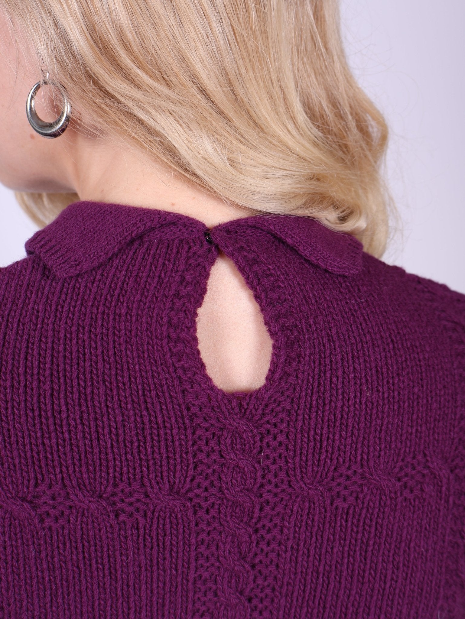 Feminine 1940s vintage style pullover - Purple - Gertrud