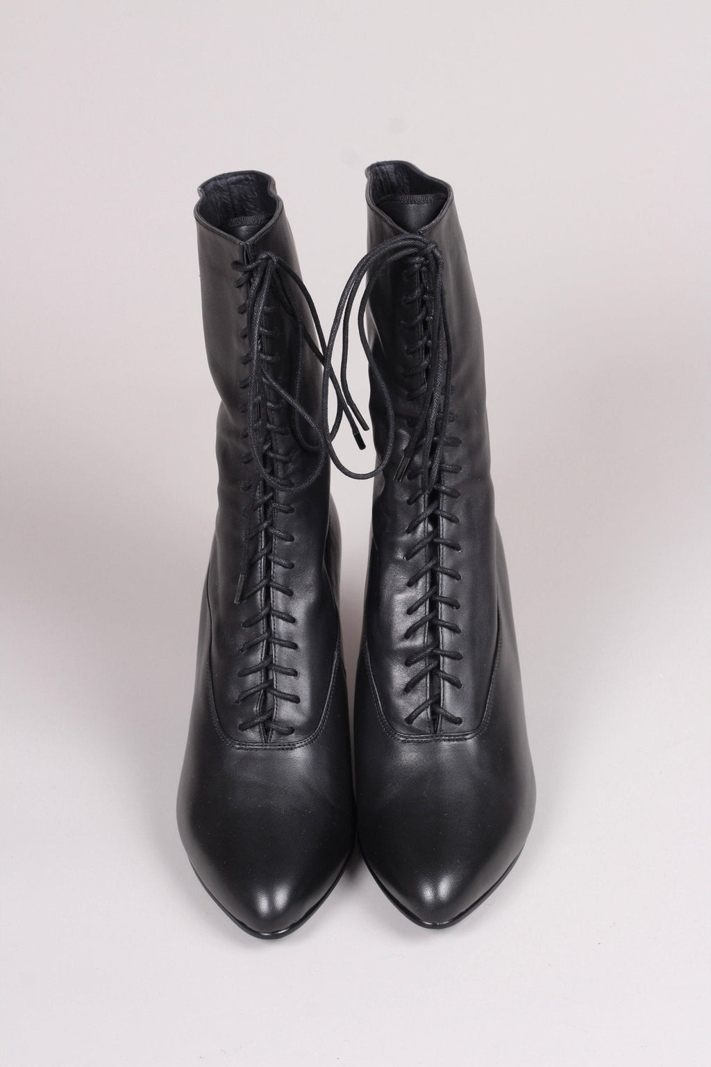 Feminine soft Edwardian boot with pompadour heel, 1900-1915 - Black - Rose