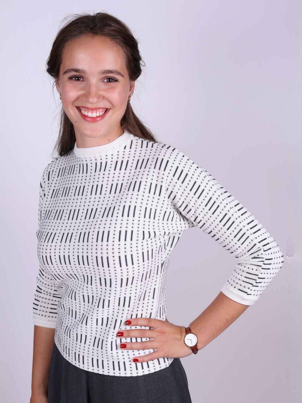 Sophisticated 1950s vintage style pullover with pattern - Molly