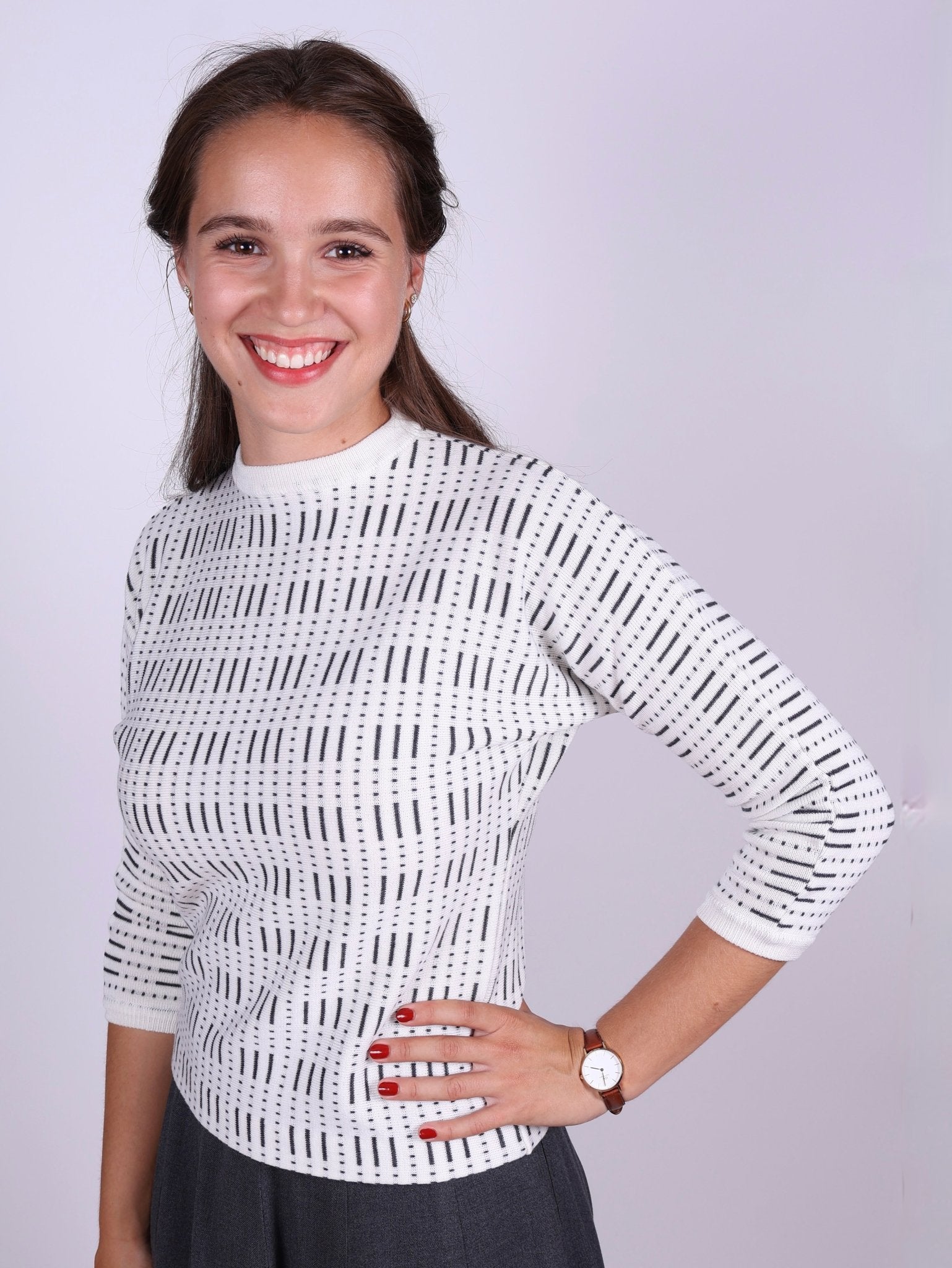 Sophisticated 1950s vintage style pullover with pattern - Molly