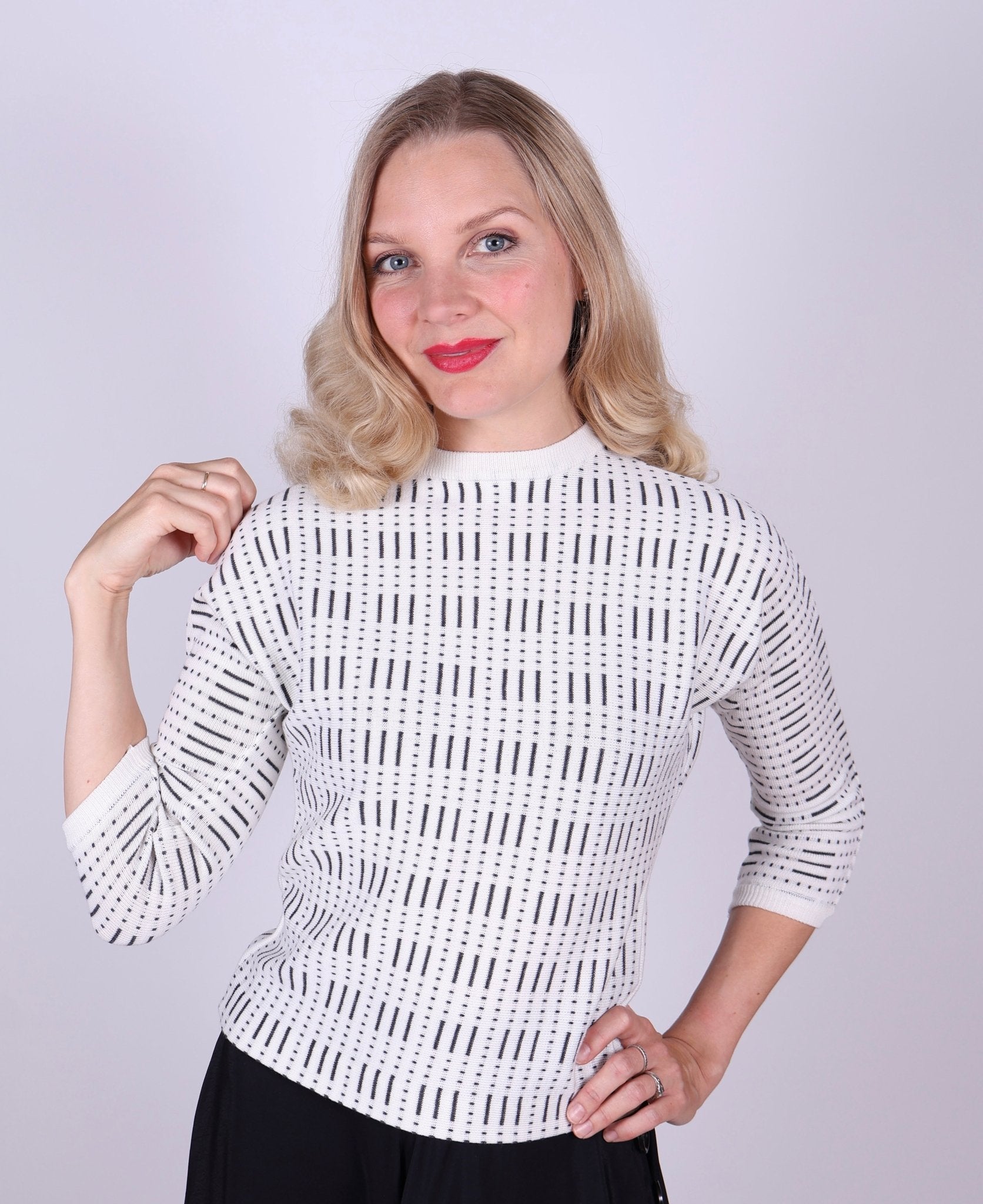 Sophisticated 1950s vintage style pullover with pattern - Molly