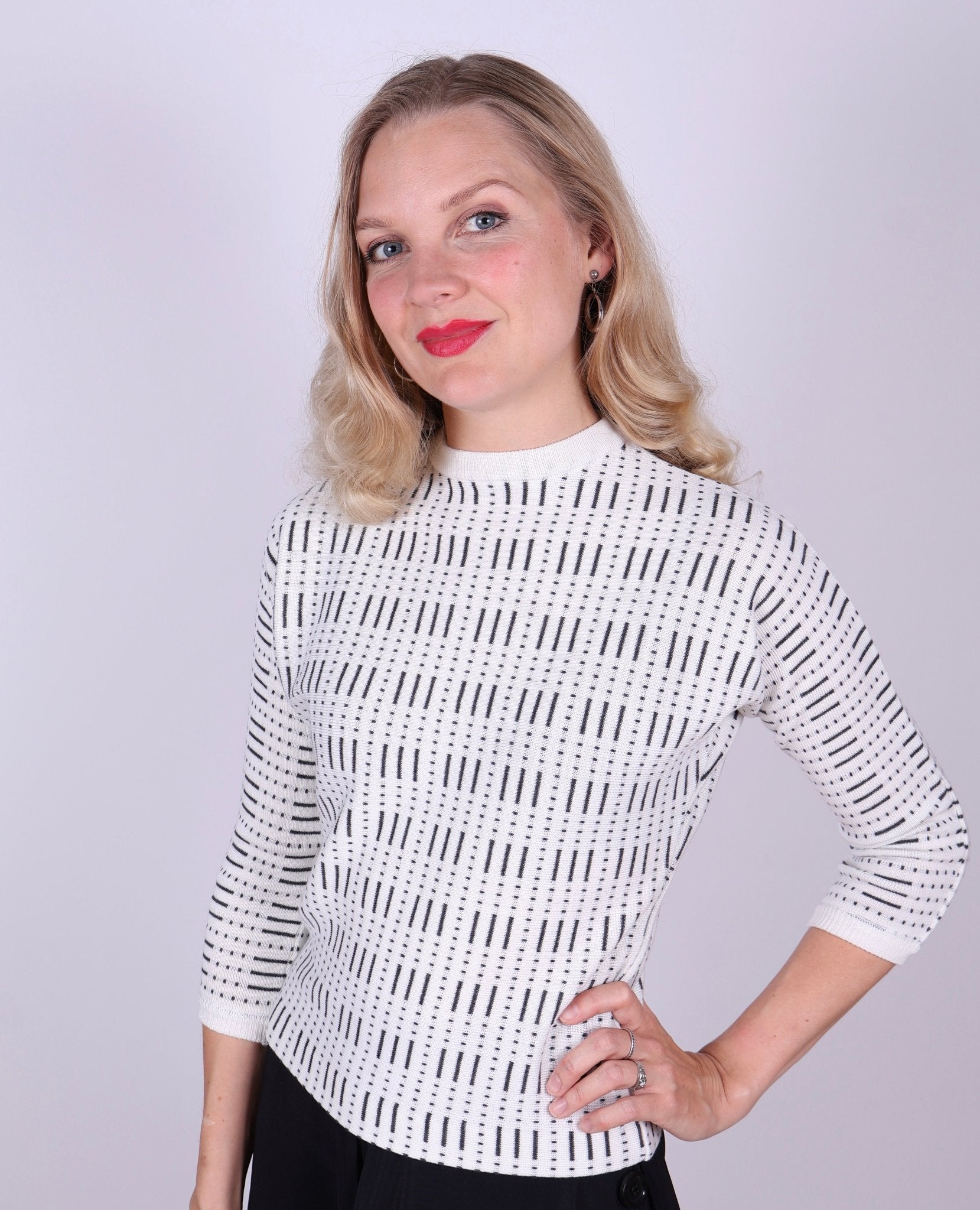 Sophisticated 1950s vintage style pullover with pattern - Molly