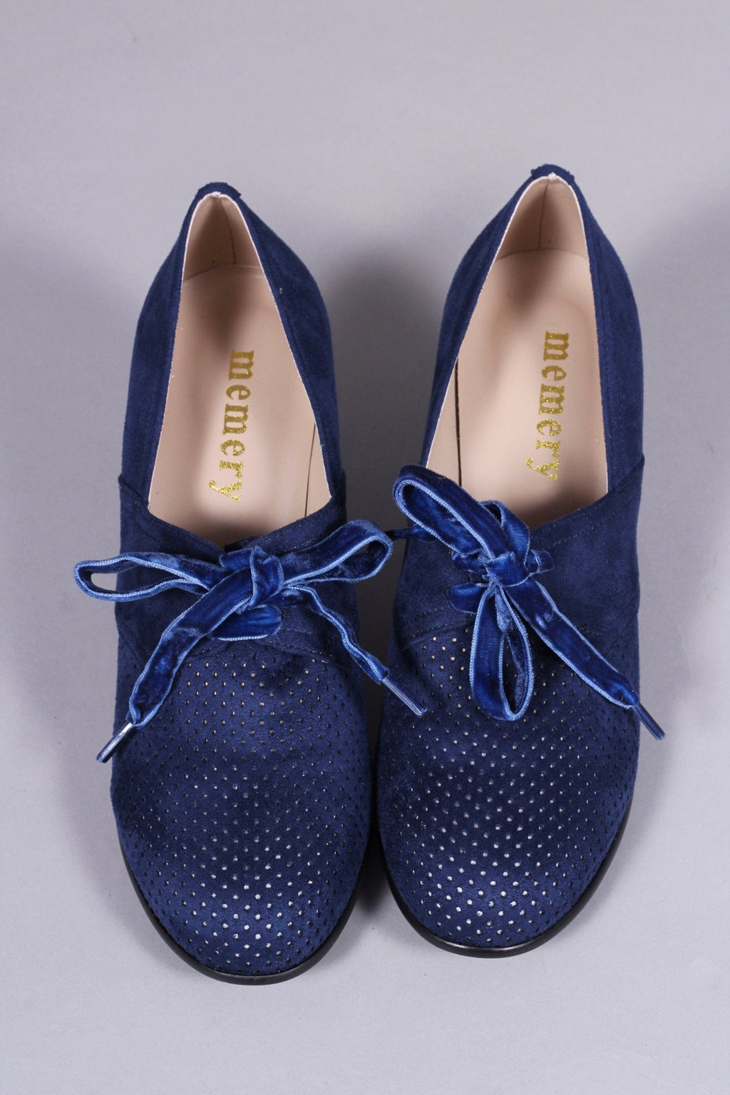 VEGAN shoes - 40s vintage style pumps with shoe lace - Navy Blue - Esther