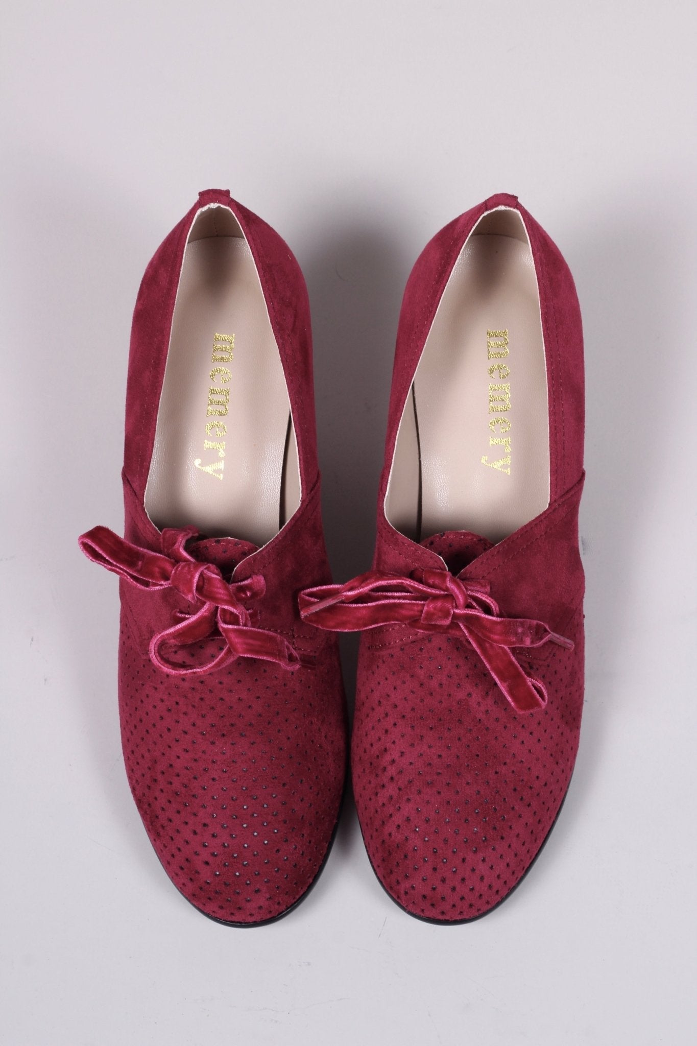 VEGAN shoes - 40s vintage style pumps  with shoe lace - Red - Esther